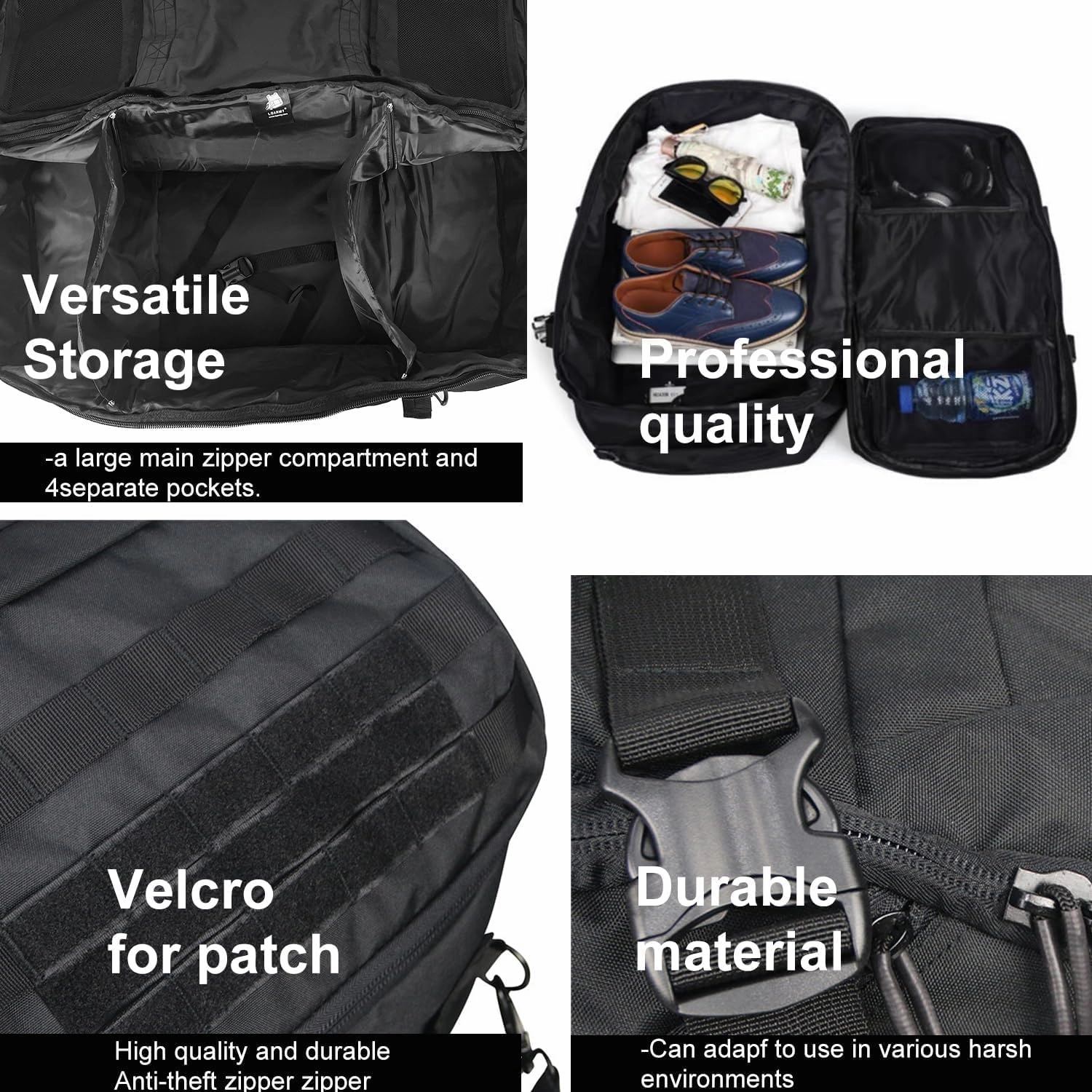 3 In 1 Tactical 85L Military Backpack Travel Duffle Bag for Weekender Gym Workout Deployment