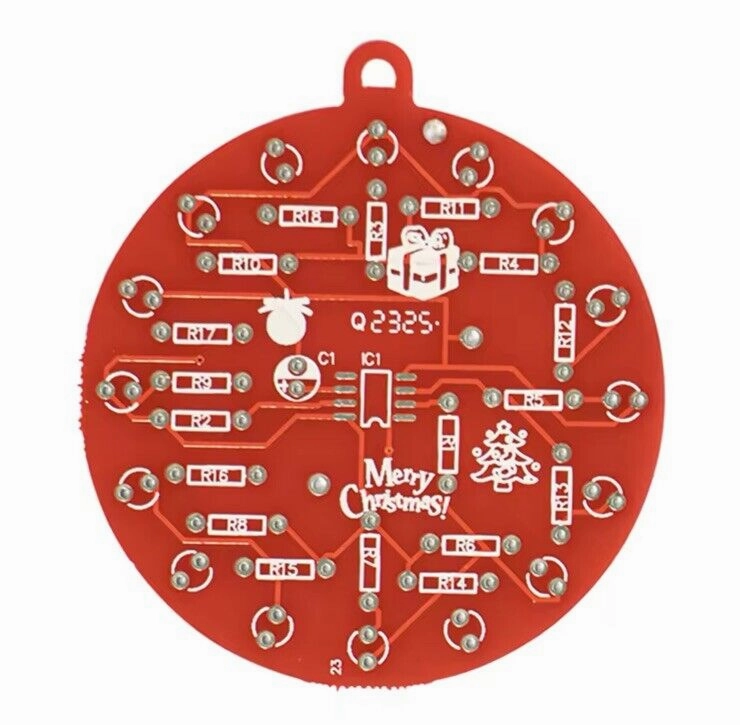 3 X NE555 LED Christmas Tree Bauble Soldering DIY Kit Red-Green LED Inc CR2032
