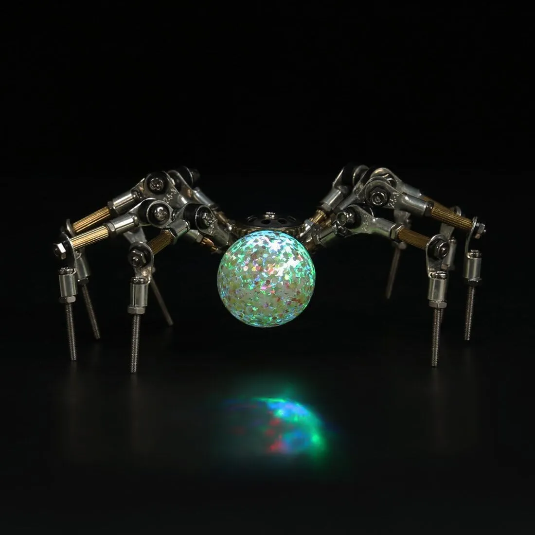 3D Metal Puzzle for Adults, 270 PCS DIY Assemble Steampunk Spider Model with 2CM Glowing Crystal Ball, Creative Decorations for Home or Office