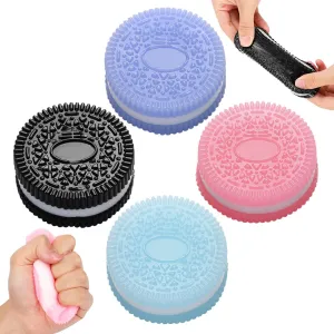 4 Packs Cookies Squishy Toys for Adults, Squeeze Toys Sticky Sensory Toys for Autistic Children, Stress Balls for Adults, Party Favors for Kids
