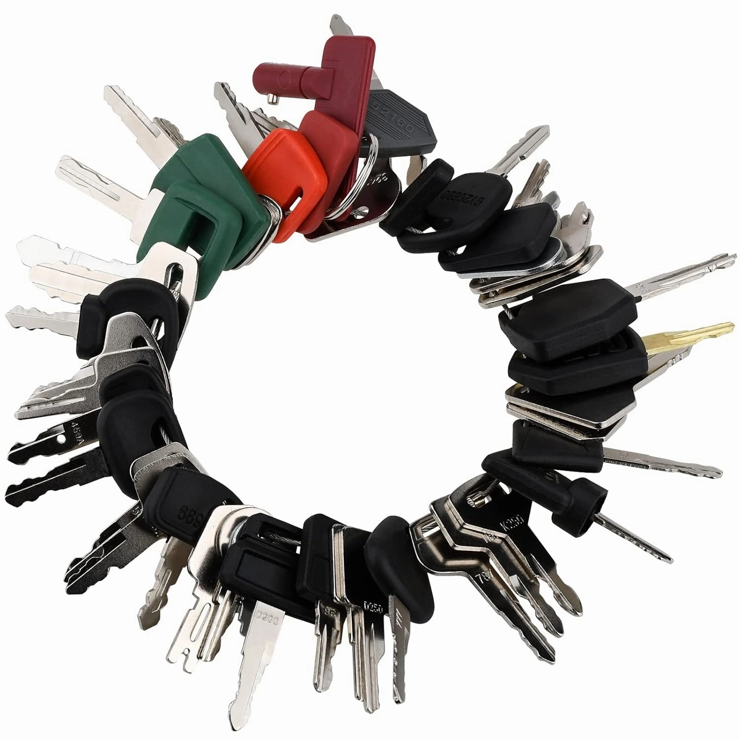 42 Heavy Equipment Keys Master Set, Construction Ignition Key for Cat Caterpillar John Deere Komatsu Volvo Bobcat Kubota JCB Case Hyster Yanmar Daewoo Takeuchi New Holland Heavy Equipment