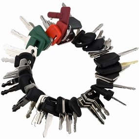 42 Heavy Equipment Keys Master Set, Construction Ignition Key for Cat Caterpillar John Deere Komatsu Volvo Bobcat Kubota JCB Case Hyster Yanmar Daewoo Takeuchi New Holland Heavy Equipment