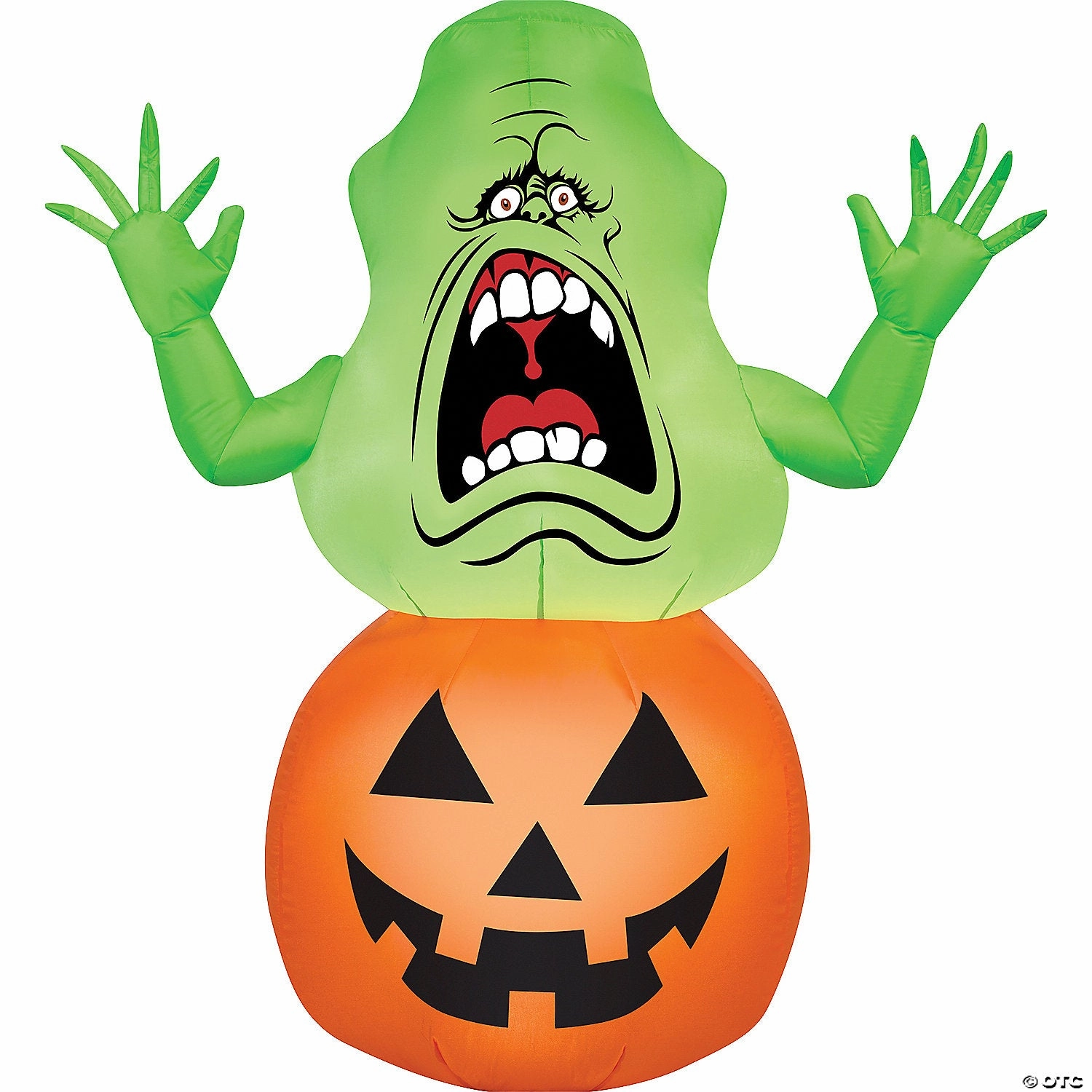 42" Blow-Up Inflatable Ghostbusters Slimer on Pumpkin with Built-In LED Lights Outdoor Yard Decoration