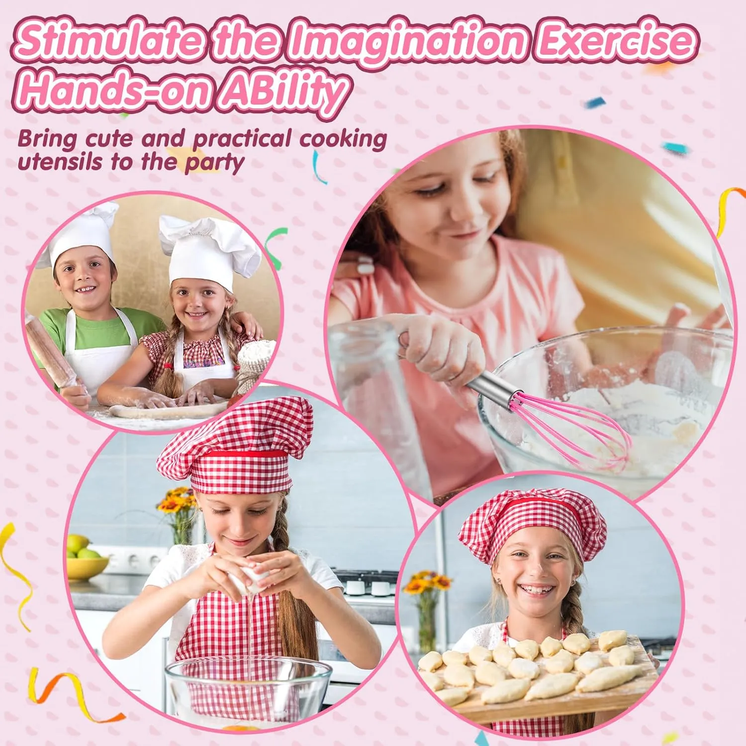 48 Pcs Kids Baking Supplies for Real Cooking Games Prize Party Favors, Valentines Gifts for Kids, Baking Cooking Birthday Party for Boys Girls Toddlers (Small)