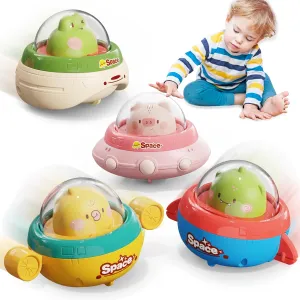 4PCS Animal Car Toys for Toddlers 1-3,Press and Go Car Toys for Ages 0-2,Baby Toys 6-12-18 Months,Spaceship 1 Year Old Boy Toys,First Birthday Gifts Infants Toys for 1 Year Old Boy & Girl