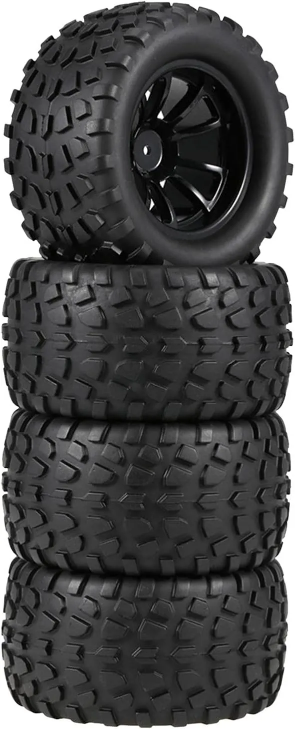 4pcs Mini 1:10 Climbing Off-Road Car Spare Parts Upgrade | Rubber Tires, High Wear Resistance | 125mm Outer Diameter for RC 1/10 Off-Road Car Truck Climbing Car