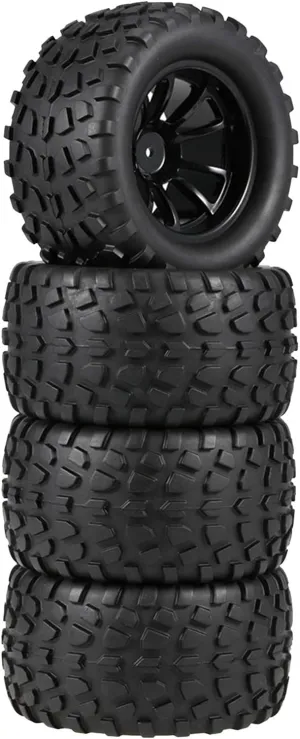 4pcs Mini 1:10 Climbing Off-Road Car Spare Parts Upgrade | Rubber Tires, High Wear Resistance | 125mm Outer Diameter for RC 1/10 Off-Road Car Truck Climbing Car
