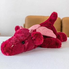 4Pounds Dragon Stuffed Animal 23.6" Weighted Stuffed Animals Soft Giant Red Stuffed Dragon Plush Toy Weighted Dragon Stuffy Plushies Sleeping Body Pillow for Kids Baby Birthday Gifts