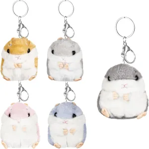 5 Pack Cute Hamster Plush Cotton Hamster Stuffed Animal Plush Toy Keychain for Kid Boy Girl Wallet Backpack Handbag Charms Party Favors Goodie Bag Birthday Gift