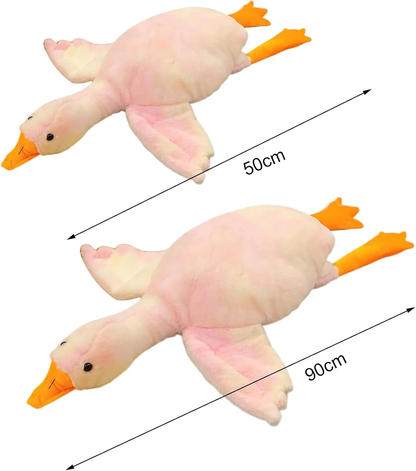 50/90cm Giant Goose Stuffed Animals Plush Toys Soft Pillow Cushion Cute Goose Plush Toy Stuffed Animals Toy Gifts for Kids Adults Pink 90 cm