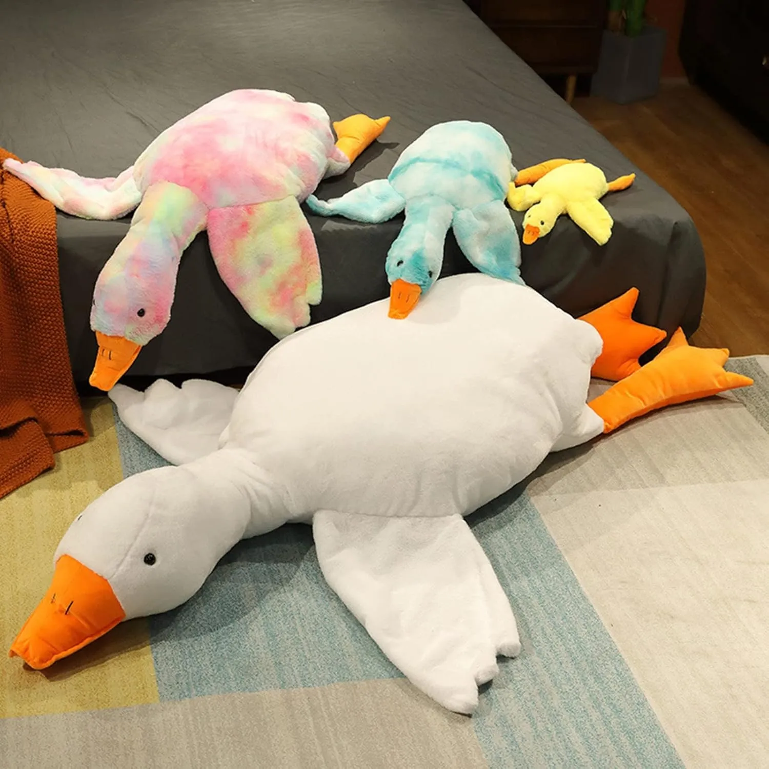 50/90cm Giant Goose Stuffed Animals Plush Toys Soft Pillow Cushion Cute Goose Plush Toy Stuffed Animals Toy Gifts for Kids Adults Pink 90 cm