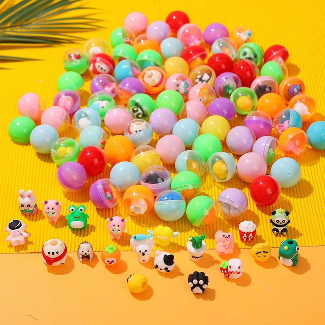 50 Pack Adorable Party Favors Capsule Toys, Bulk Mini Kawaii Claw Machine Prizes Birthday Gifts for Boys Girls Goodie Bag Christmas Stocking Easter Stuffers Treasure Box Classroom Prizes
