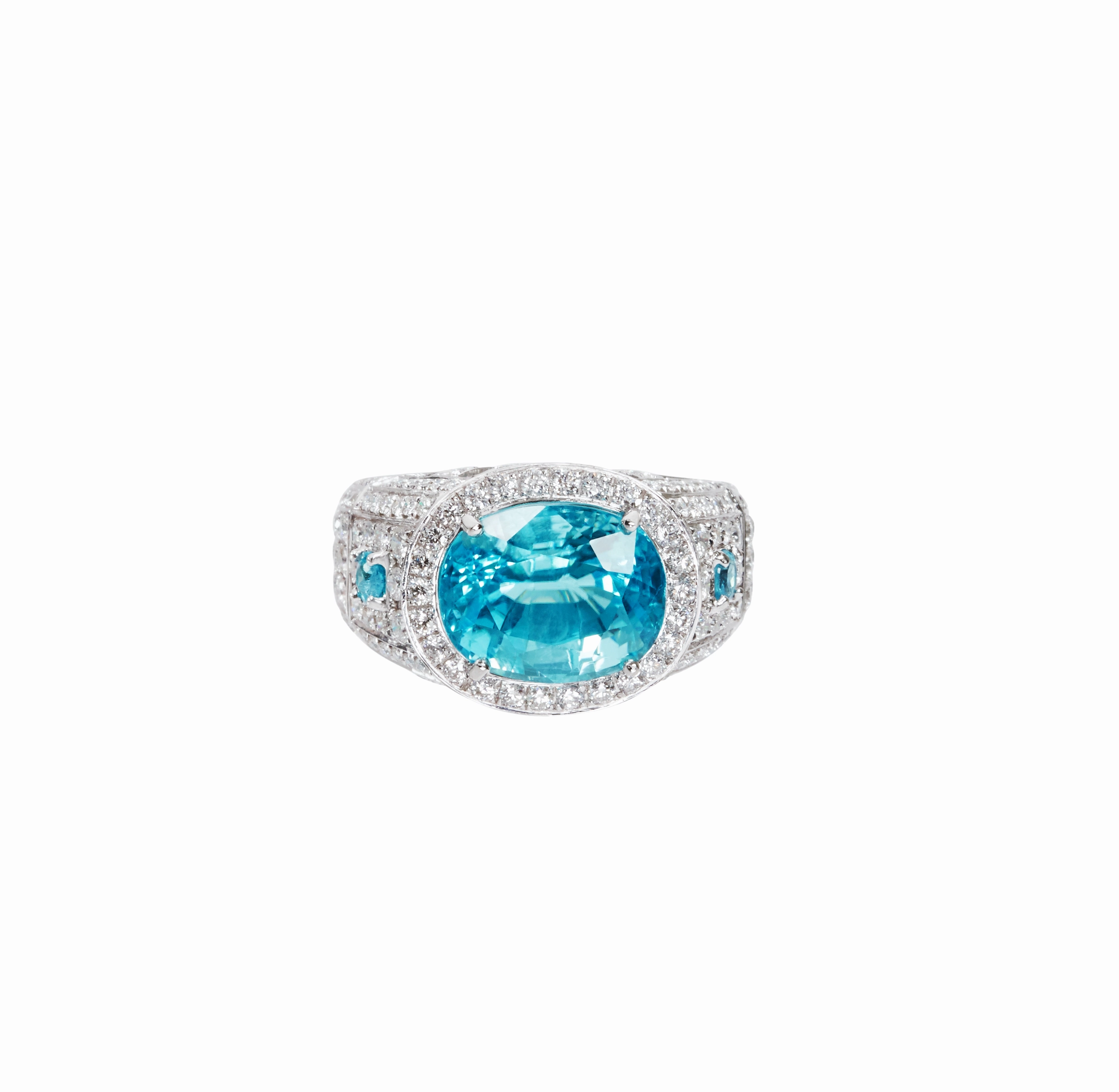 5.09ct Paraiba Tourmaline Diamond Ring