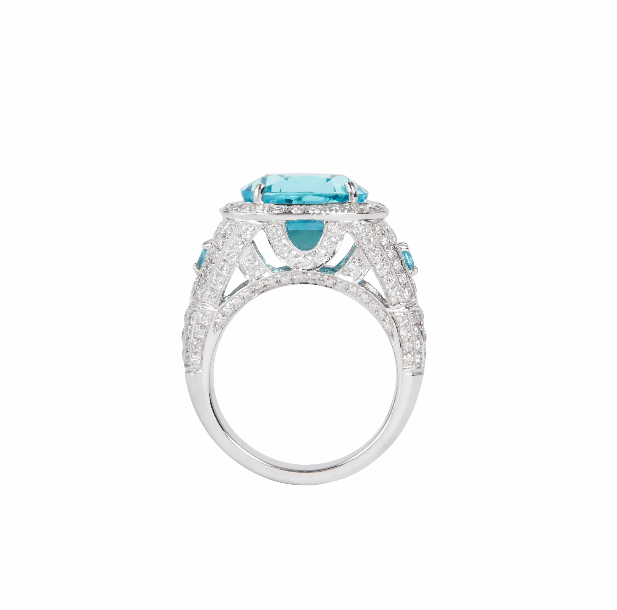 5.09ct Paraiba Tourmaline Diamond Ring