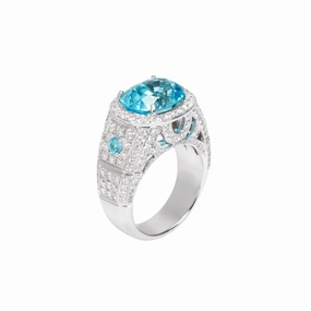 5.09ct Paraiba Tourmaline Diamond Ring