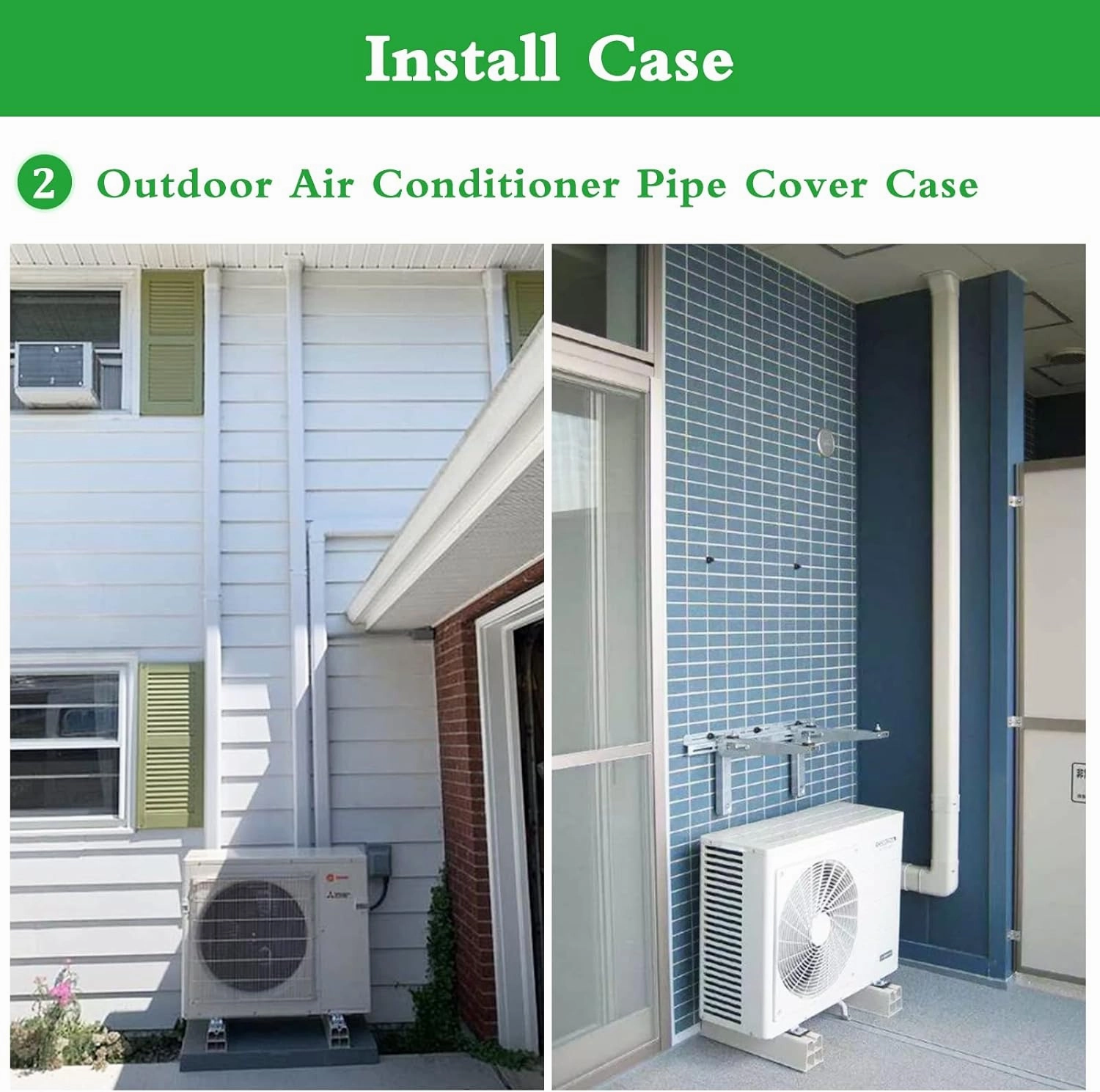 5" 17Ft PVC Decorative Line Set Cover Kit for Ductless Mini Split Air Conditioners 17FT Line Set Cover for Heat Pump System and Central AC(Total Length 17Ft), White
