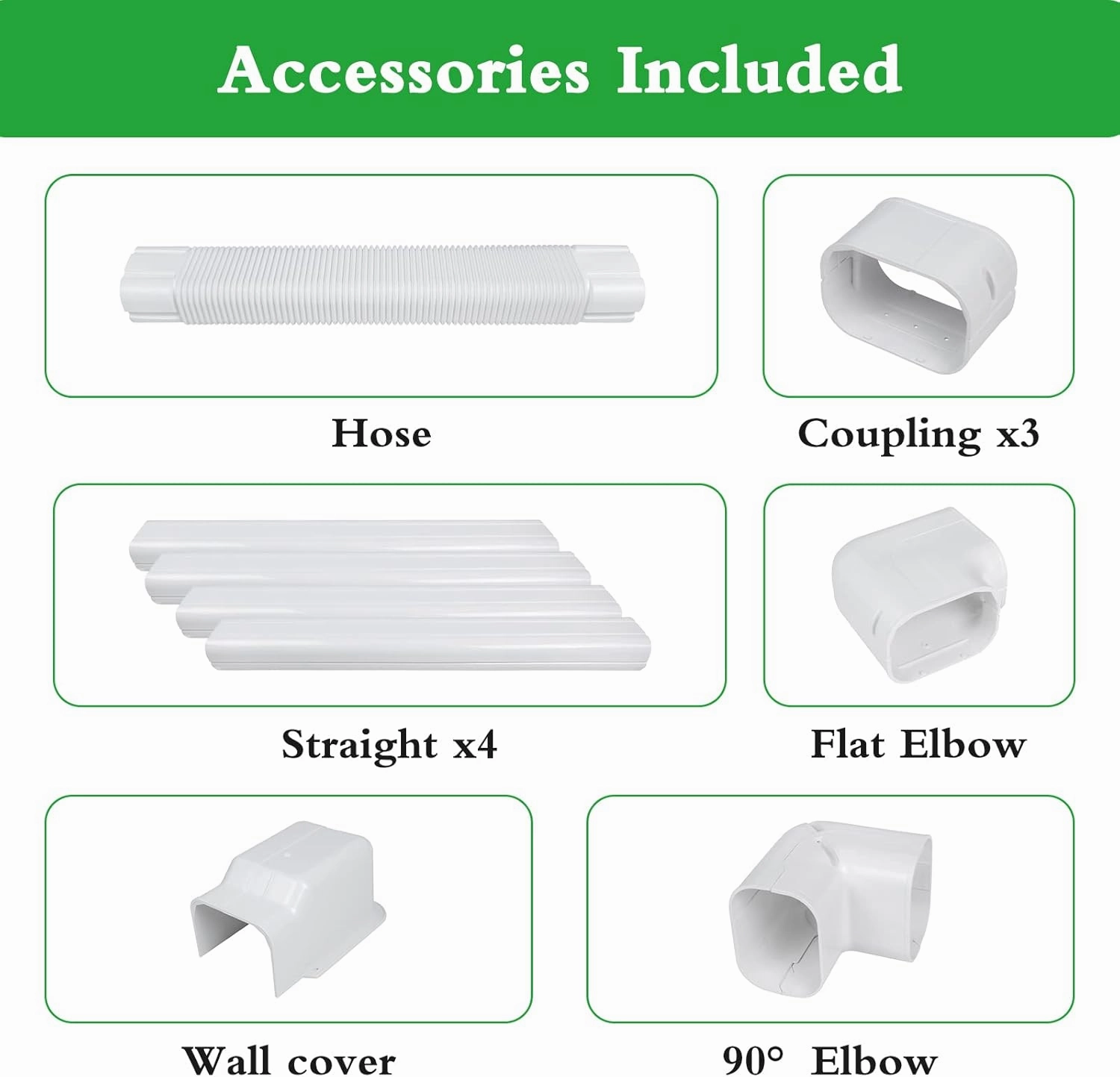 5" 17Ft PVC Decorative Line Set Cover Kit for Ductless Mini Split Air Conditioners 17FT Line Set Cover for Heat Pump System and Central AC(Total Length 17Ft), White