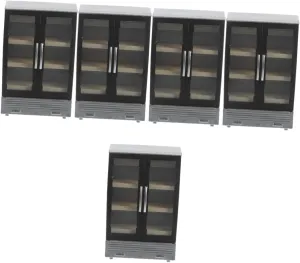 5pcs Miniature Fridge Model for Dollhouse Compact Double-Door Design Decorative Refrigerator for Kitchen Scene for Crafts and Projects