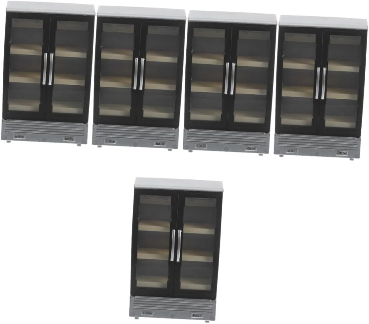 5pcs Miniature Fridge Model for Dollhouse Compact Double-Door Design Decorative Refrigerator for Kitchen Scene for Crafts and Projects