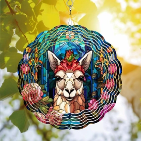 64memory Llama Wind Spinner, Llama Wind Spinner Hanging for Yard and Garden, Unique Gift Wind Spinner, 3D Hanging Wind Spinner Outdoor, Cute Llama Wind Spinner WD01