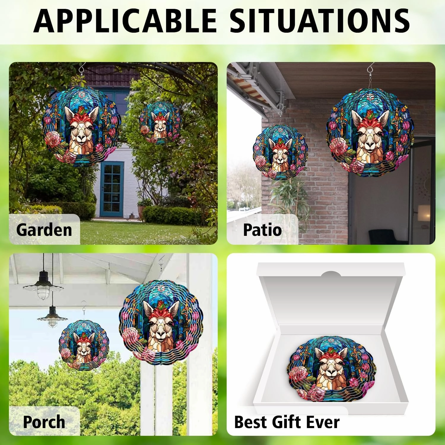 64memory Llama Wind Spinner, Llama Wind Spinner Hanging for Yard and Garden, Unique Gift Wind Spinner, 3D Hanging Wind Spinner Outdoor, Cute Llama Wind Spinner WD01