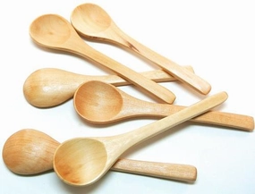6 Small Wood Spoons for Honey, Jam, Sugar