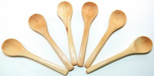 6 Small Wood Spoons for Honey, Jam, Sugar