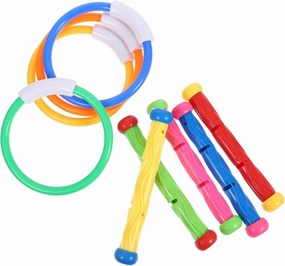 9pcs Underwater Diving for Includes Swim Rings Diving Sticks Fun Pool Games to Enhance Swimming Skills Family Bonding for Summer Water Play