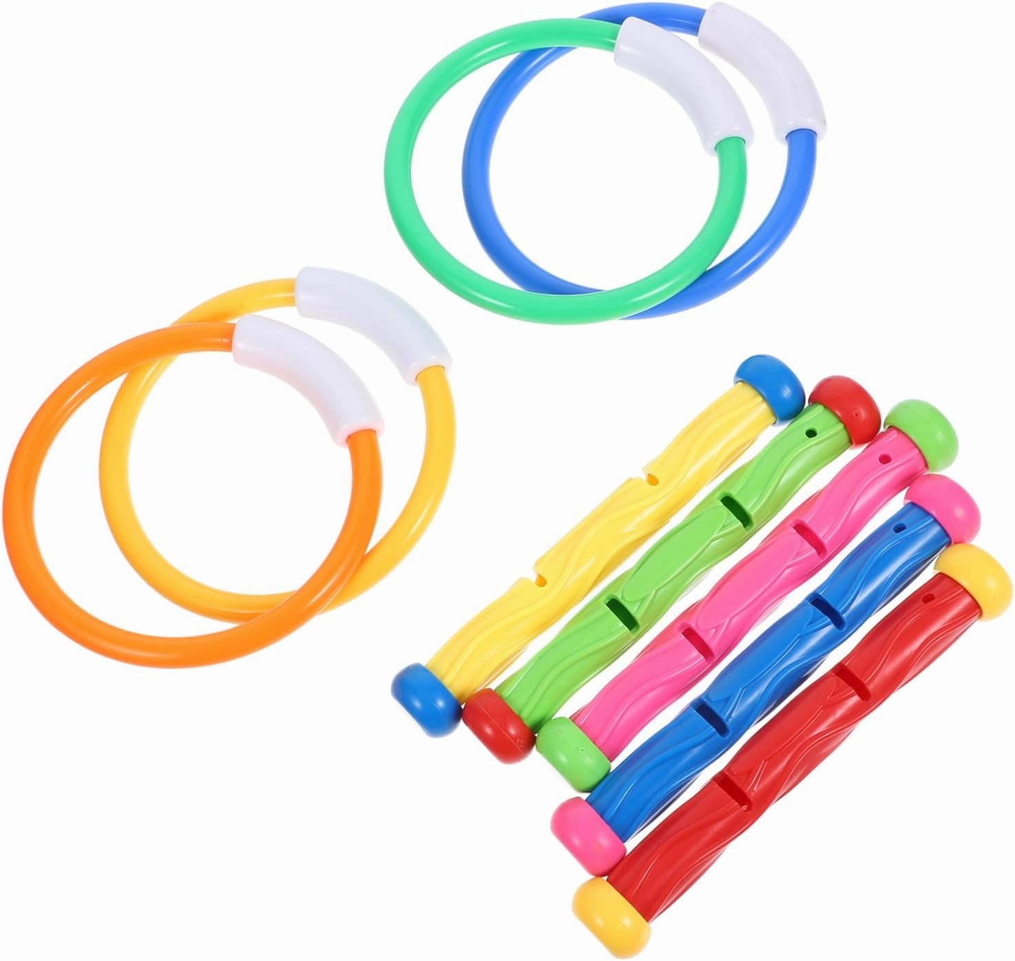 9pcs Underwater Pool Diving for Diving Rings Sticks Safe Smooth Edges for Fun Swim Training Games Summer Pool Play for Boys