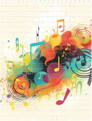 Abstract Music Themed Building Block Puzzle Personalized Building Bricks for Adults Square Shaped Block Puzzle Building Brick Block Puzzles Valentine's Day Gifts for Home Decor Brick Puzzle