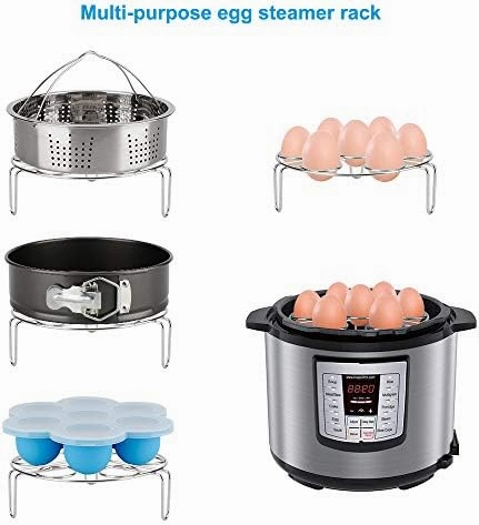 Accessories-Set-for-Insta-Pot, Accessory Compatible with Instant Pot 6 Qt 8 Quart, with Steamer Basket Cheesecake Pan Egg Steam Trivet Silicone Mold Mitts Tong