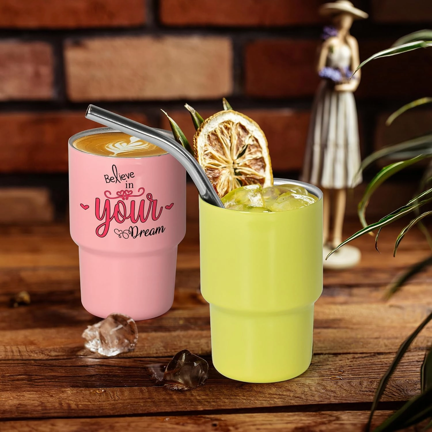 AGH 3oz Sublimation Shot Glasses Wine Tumbler with Straw, 48 Pcs Double Stainless Steel Wine Glass, Mini Insulated Coffee Mug Mugs For Bars, whiskey,Ice Cream, Tea,12 Colored