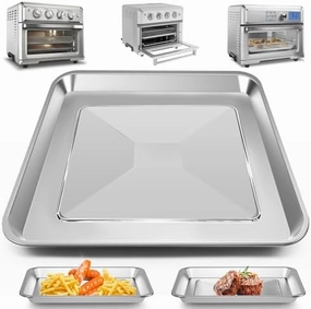 Air Fryer Tray Replacement for Cuisinart TOA-60 TOA-65 TOA-70 Toaster Air Fryer Convection Oven, 12.4*11'' Non-stick Mesh Air Fryer Stainless Steel Basket Wire Rack Accessories Parts, Dishwasher Safe