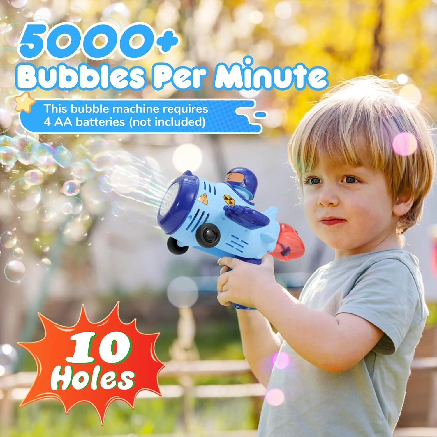 Airplane Bubble Gun for Toddlers Kids, Automatic Bubble Machine with Light DIY Sticker, Leak-Proof Portable Bubble Maker Outdoor Toys Birthday Gift for Boys and Girls