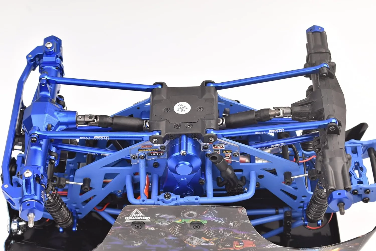Aluminum 7075 Upper & Lower Link Bar Set for Losi 1/18 Mini LMT 4X4 Brushed Monster Truck RTR-LOS01026 Upgrade Parts - Blue