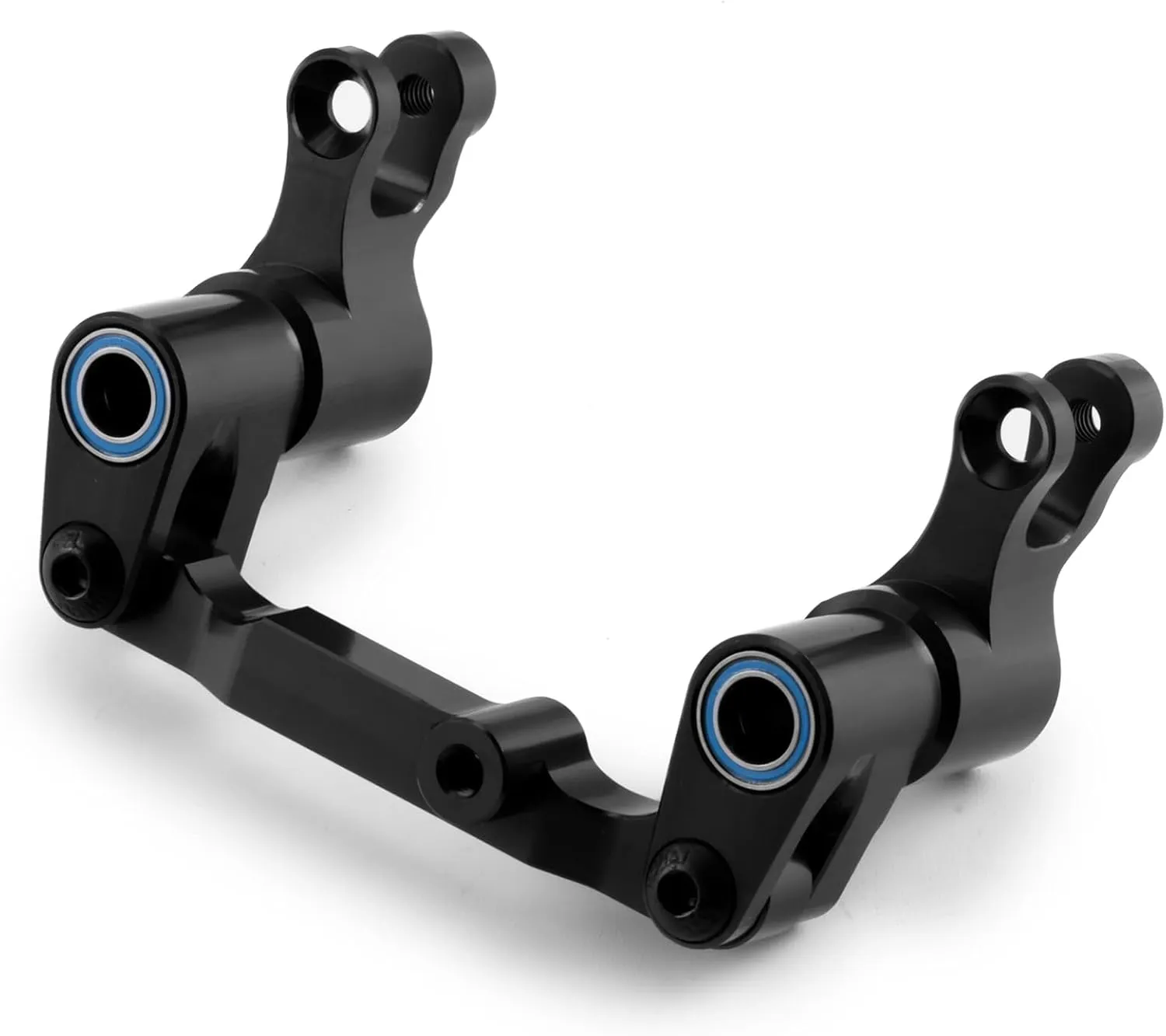 Aluminum Alloy Front Bellcrank Steering Assembly Set Upgrade Parts for Tra-xxas 1/16 Mini Maxx 2S RC Car Buggy (Black)