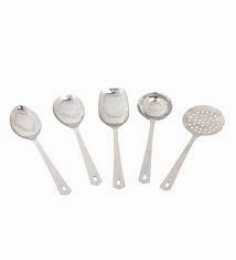 AM2341 Lion Red Rose Stainless Steel Handel Utensils Spoons Serving Cooking Tool Set 5 Pcs