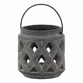 Amalfi Grey Lattice Lantern