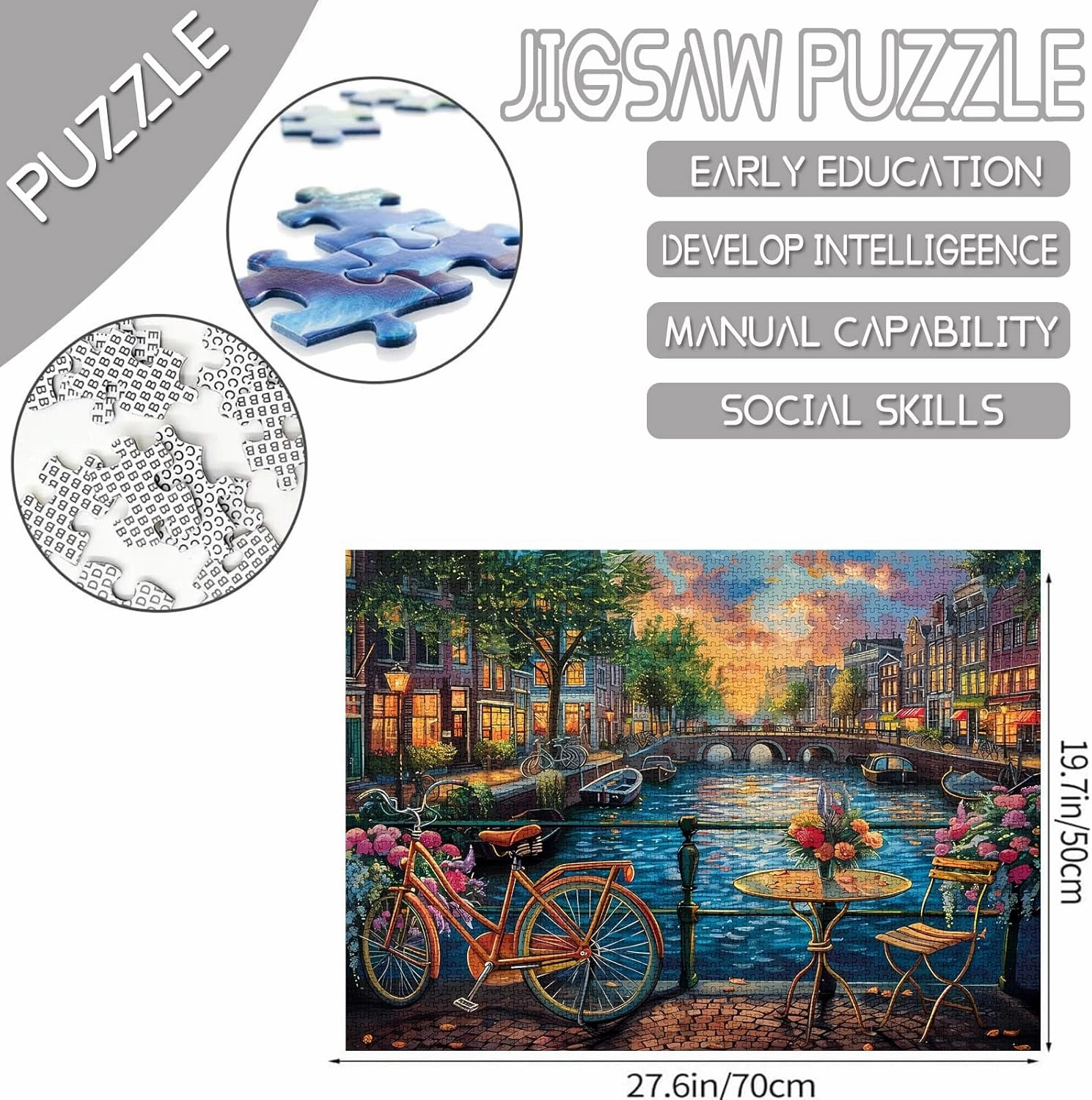 Amsterdam Canal Night View Jigsaw Puzzle