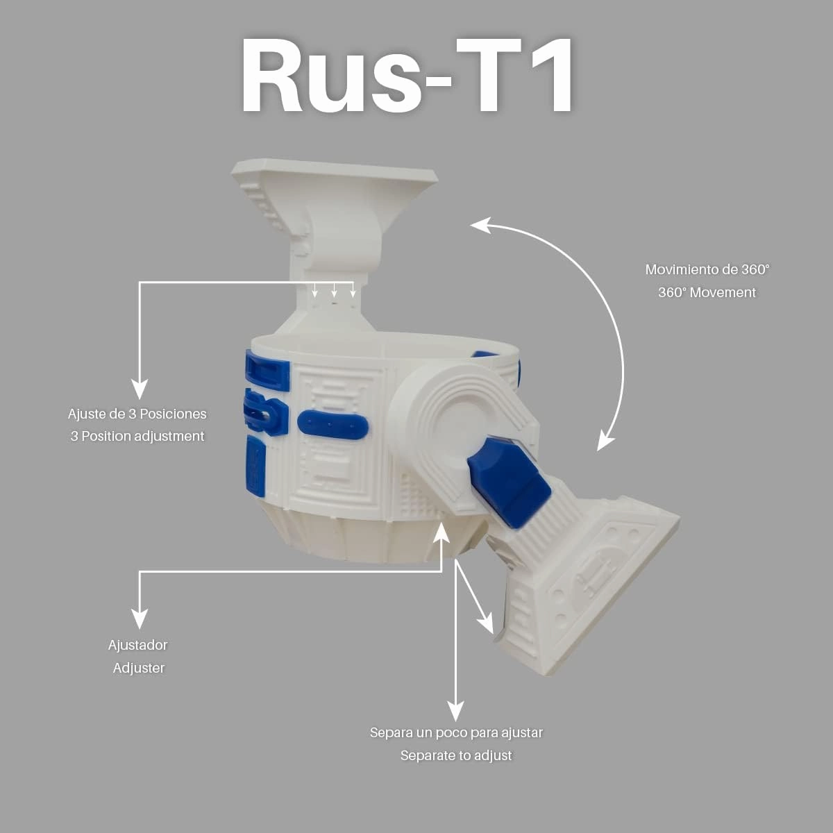 Android Rus-T1 Stand Speaker Compatible with Alexa Echo Dot 3 Gen, 4 Gen, 5 Gen, HomePod Mini, Google Home Mini/Nest Mini y genericos (White/Blue)