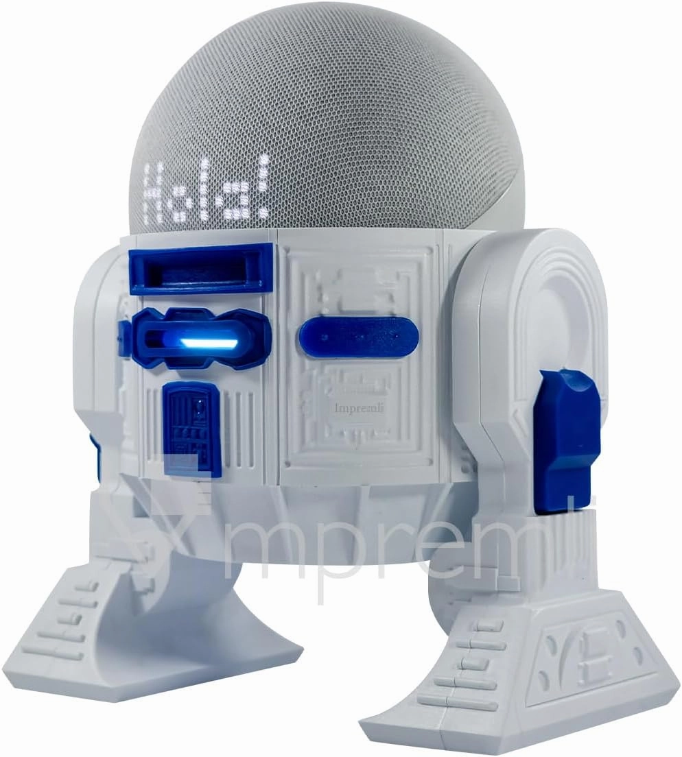 Android Rus-T1 Stand Speaker Compatible with Alexa Echo Dot 3 Gen, 4 Gen, 5 Gen, HomePod Mini, Google Home Mini/Nest Mini y genericos (White/Blue)