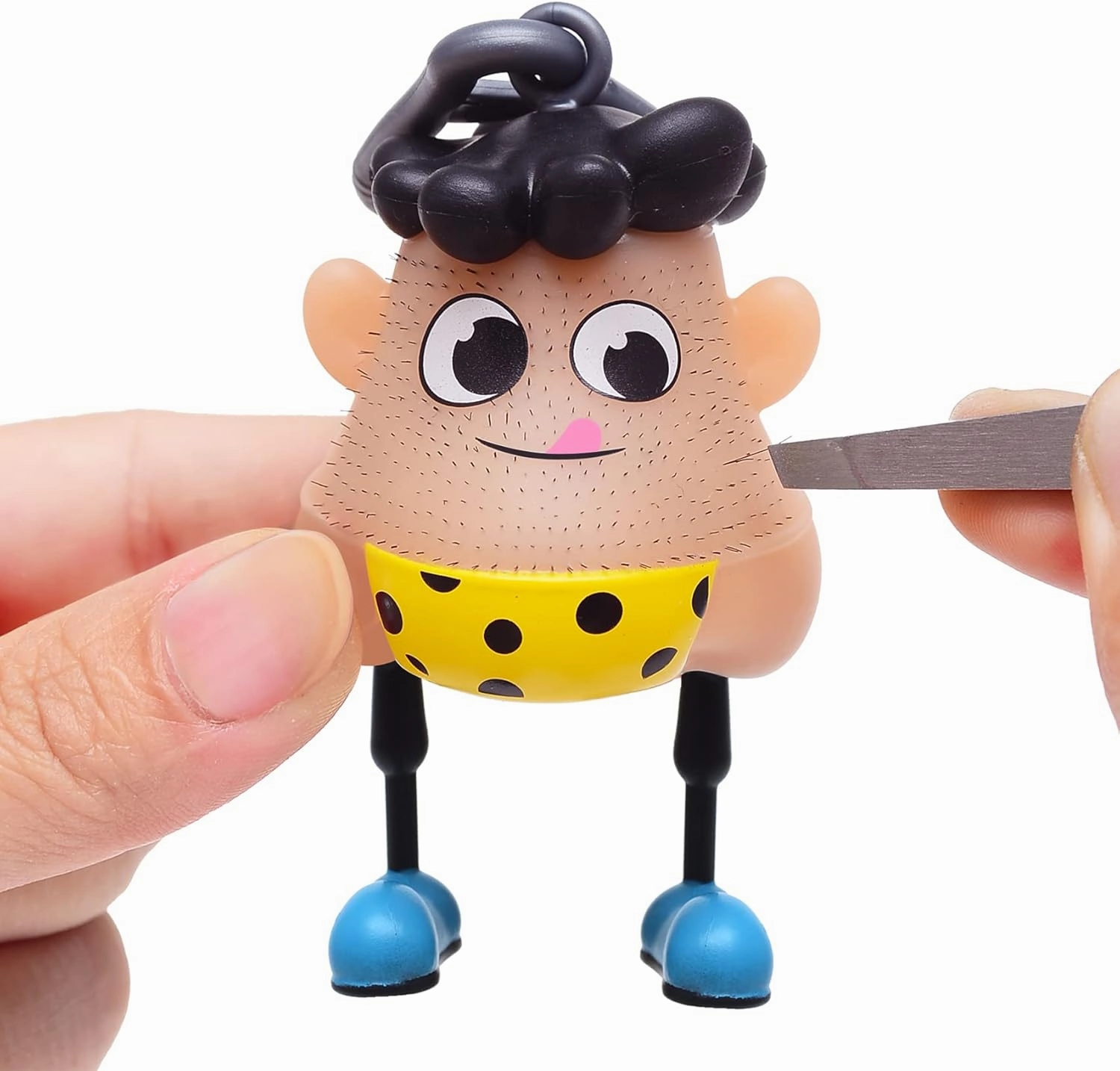Angel's Wonderland Polka Blackheads Remover Toy,Skin Picking Fidget Toys,Pimple Popper Toys as Fun Gag Novelty Gifts,Stress Relief Toy Hair Pulling,Anti Anxiety Toys Weird Silver Gray Keychain