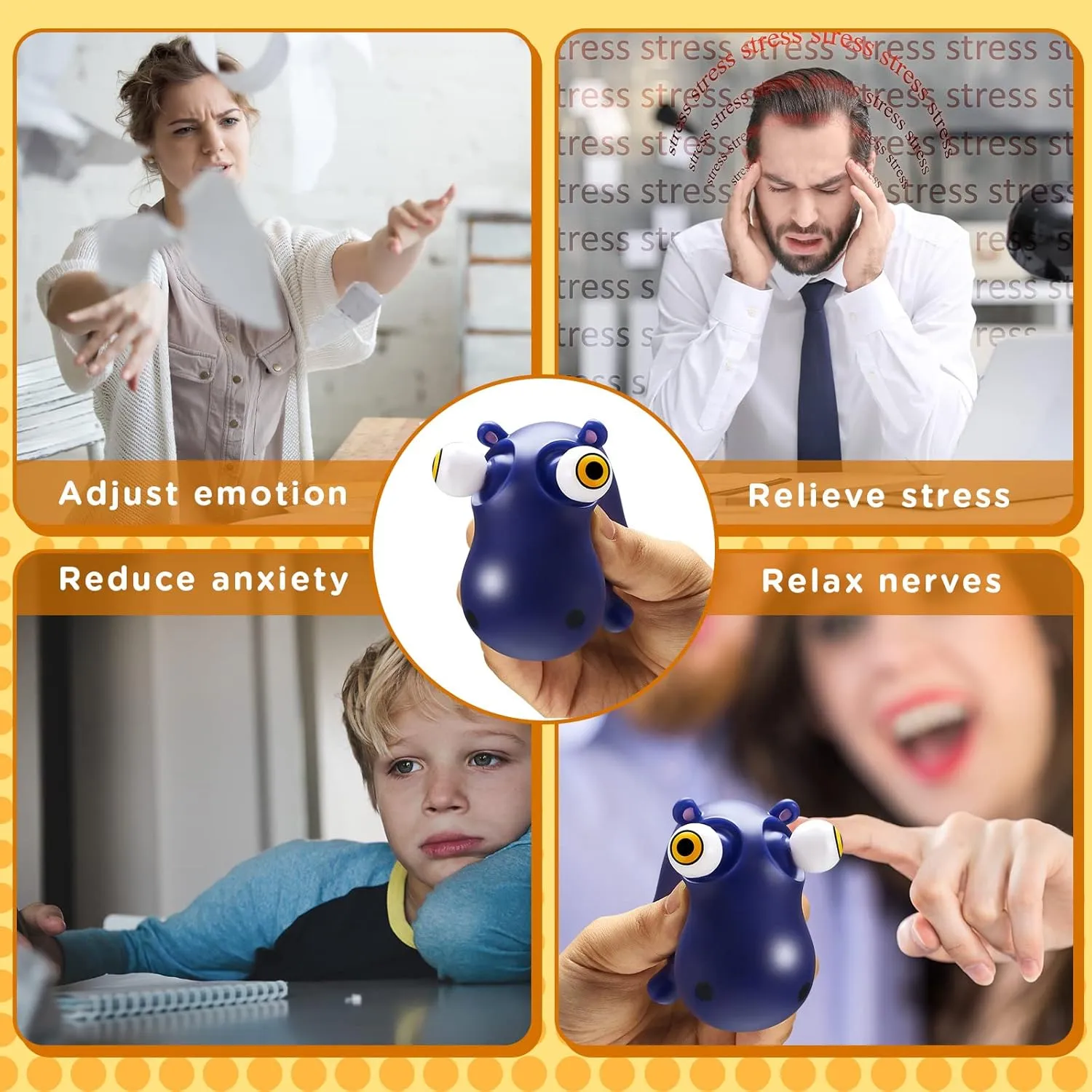 Animals Stress Relief Toys Popping Out Eyes Raised Eyes Animal Toy Anti Stress Animal Eye Goodie Bag Fillers, Birthday Party Favors for Boys Girls(50 Set, Cute Style)