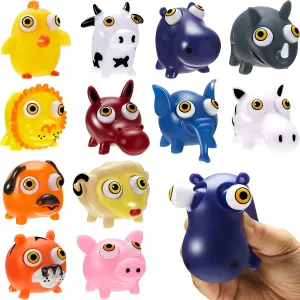 Animals Stress Relief Toys Popping Out Eyes Raised Eyes Animal Toy Anti Stress Animal Eye Goodie Bag Fillers, Birthday Party Favors for Boys Girls(50 Set, Cute Style)