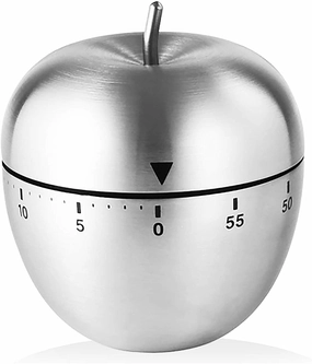 Apple Kitchen Timer Cute Manual, Stainless Steel  Countdown