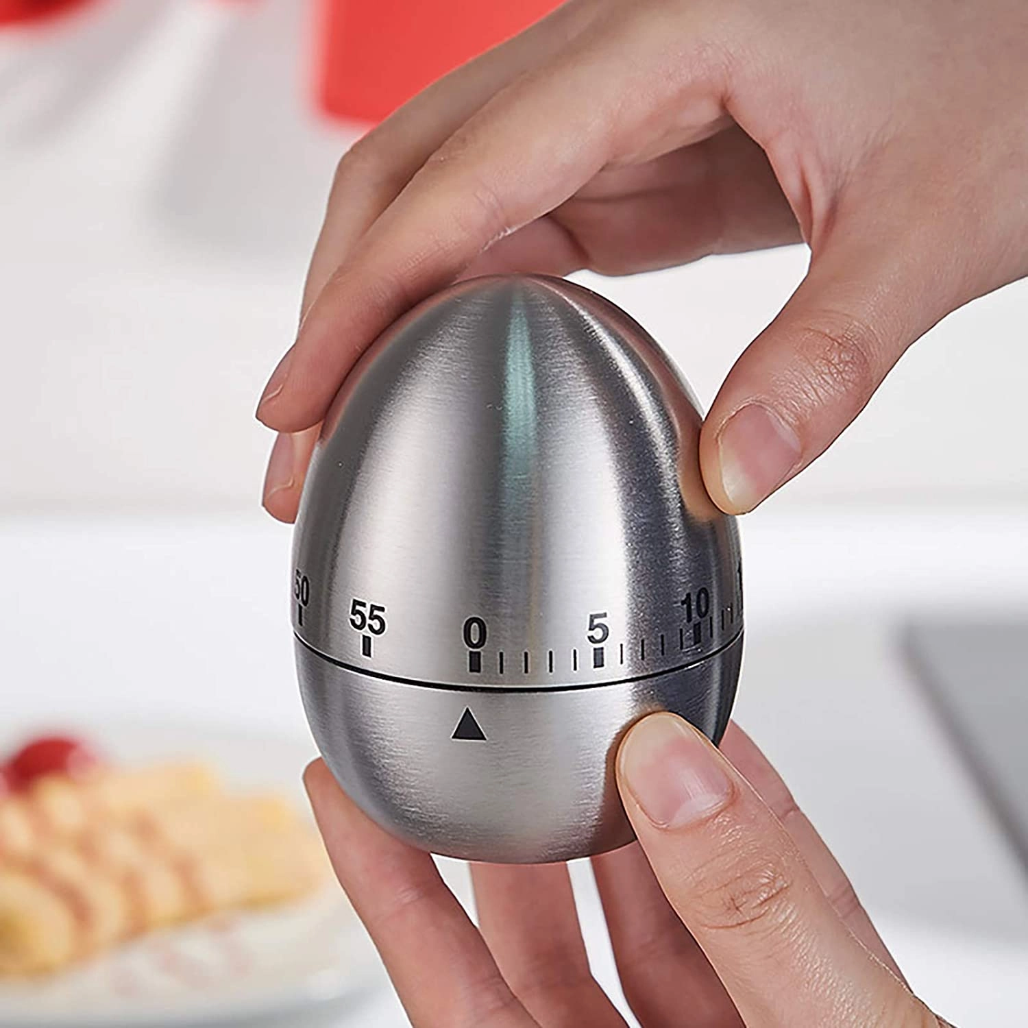 Apple Kitchen Timer Cute Manual, Stainless Steel  Countdown