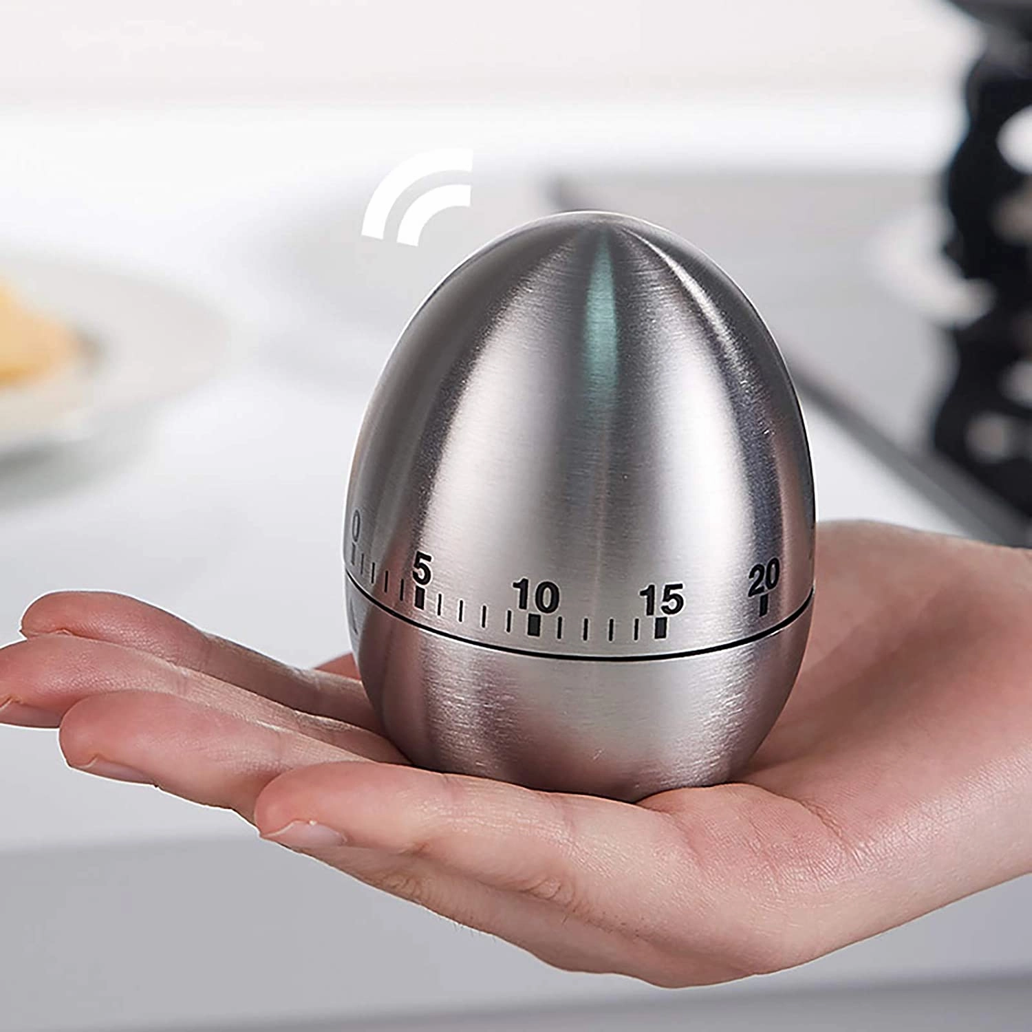 Apple Kitchen Timer Cute Manual, Stainless Steel  Countdown