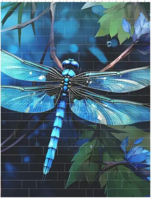 Art Blue Dragonfly Building Block Puzzle Personalized Building Bricks Block Puzzle Building Family Keepsake DIY Brick Block Puzzles Valentine's Day Gifts for Home Decor Brick Puzzle