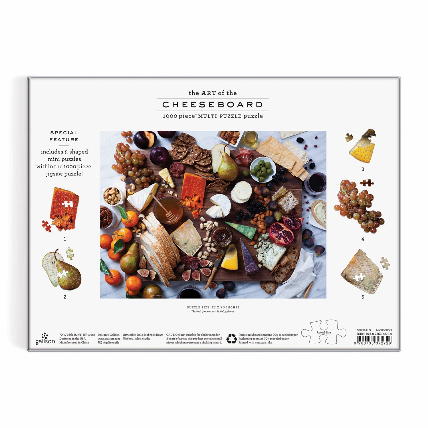 Art of the Cheeseboard 1000 Piece Multi-Puzzle Puzzle