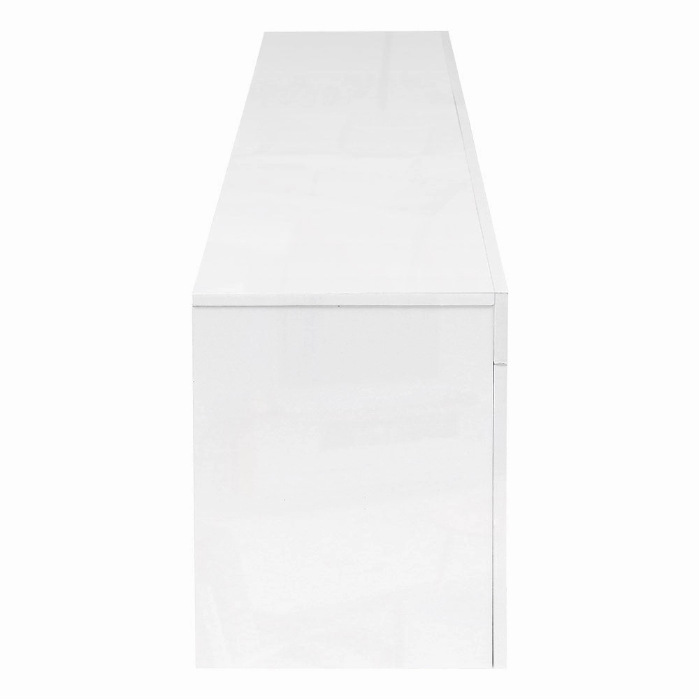 Artiss 130cm RGB LED TV Stand Cabinet Entertainment Unit Gloss Furniture Drawer Tempered Glass Shelf White